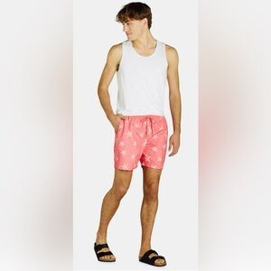 George Men's Pink Star Swim Shorts, Six inch inseam